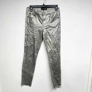 NEON BLONDE Women Chic Silver Slim Straight Stretch Bombshell High Rise Jeans 25